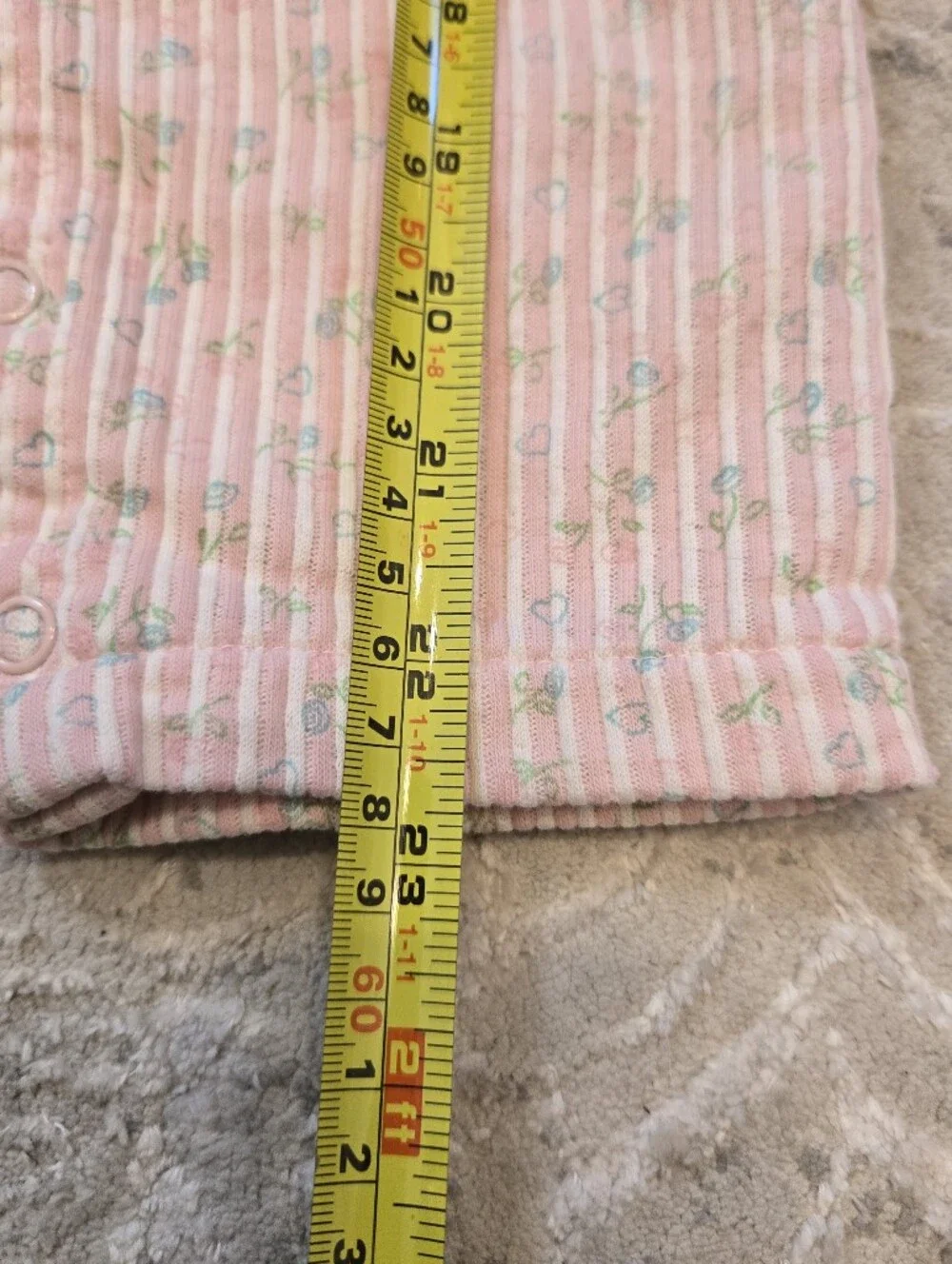Carter's Vintage 1980s Pastel Pink Zip Up Pants Romper
